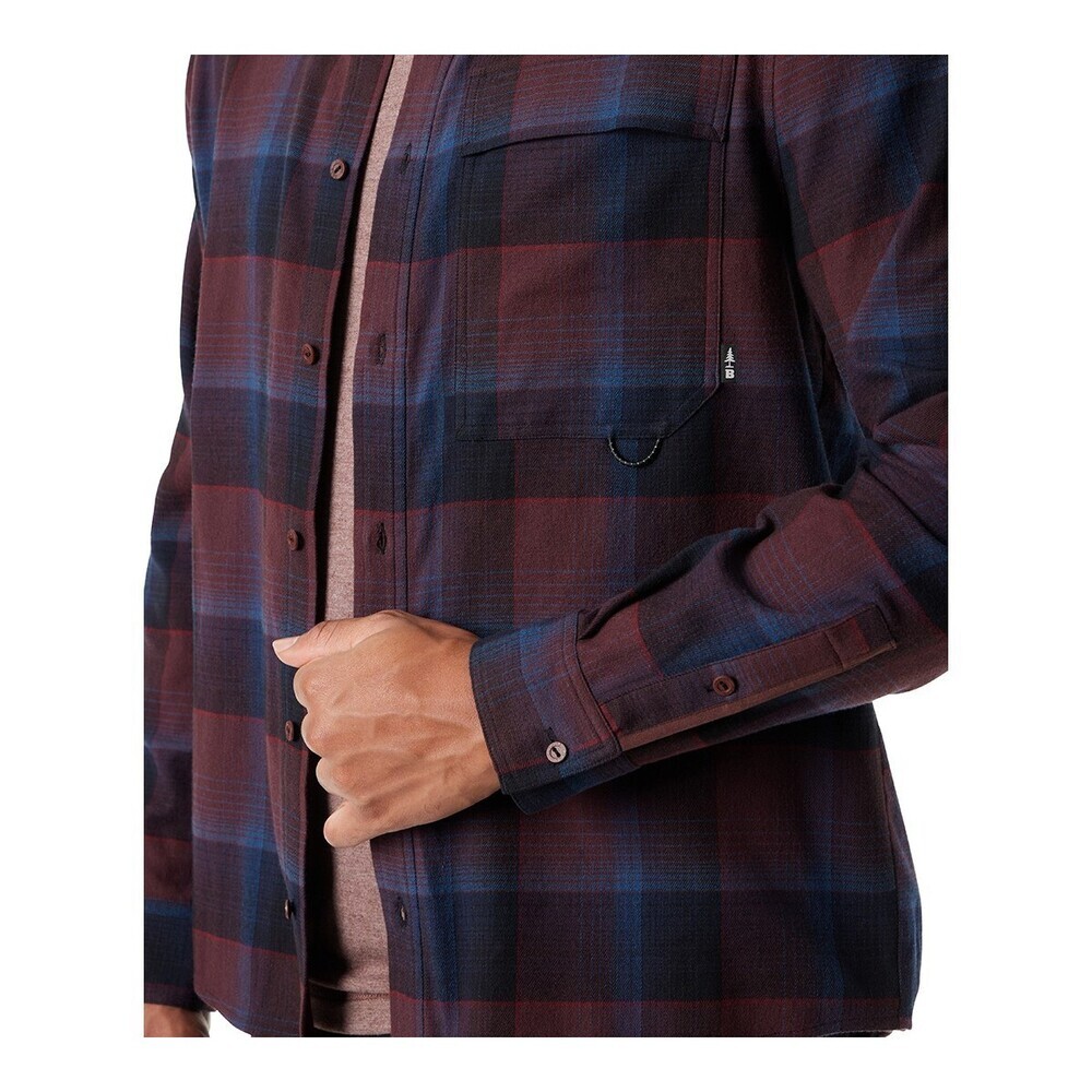 Bass Outdoor Shirt Men's M Fudge Plaid Long Sleeve Button-Up Classic Fit MAC42 - Picture 4 of 8